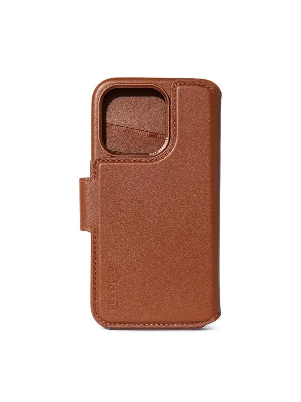 Decoded Leather Detachable Wallet for iPhone 15 Plus Tan