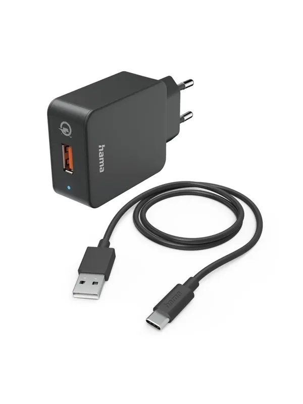 Hama Charger 220V with USB-C Cable Qualcomm 19.5W Black