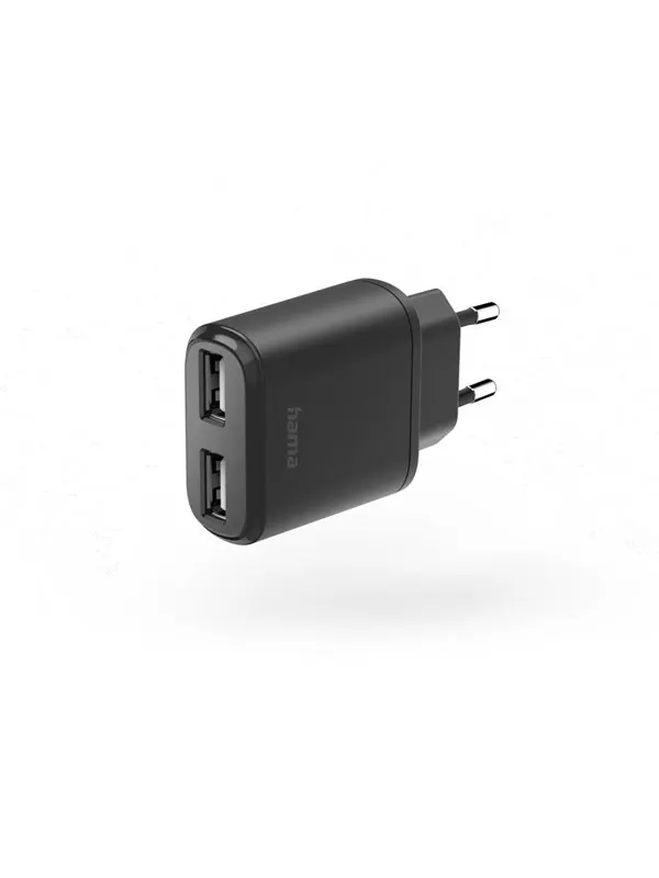 Hama Charger 2xUSB-A 12W Black