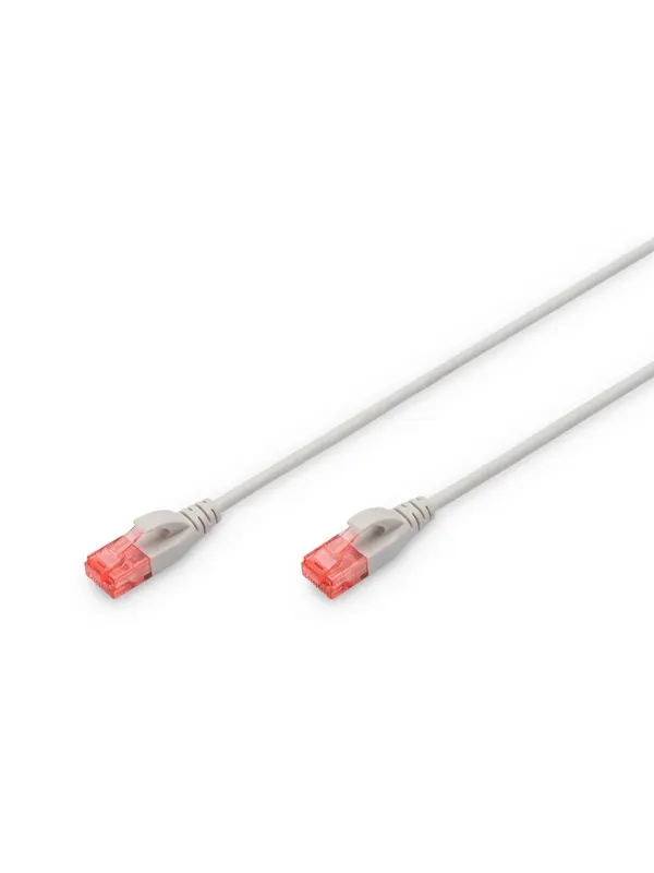 DIGITUS CAT 6 U-UTP Slim Patch Cord - 2m - Grå - 2m