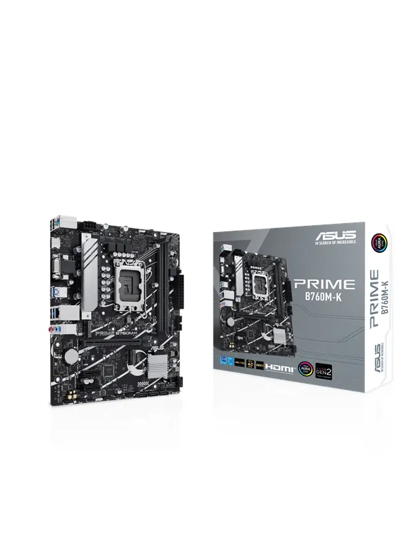ASUS PRIME B760M-K (V2) Moderkort - Intel B760 - Intel LGA1700 - DDR5 RAM - Micro-ATX