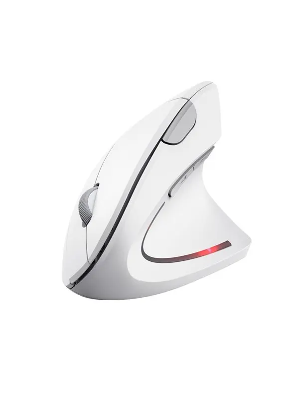 Trust Verto - Ergonomisk mus - Optic - 6 knappar - Vit