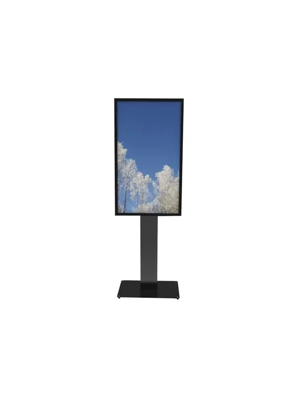 HI-ND Floorstand Glass - stand - for LCD display / digital player - black RAL 9005 - Max - recommended for 55"
