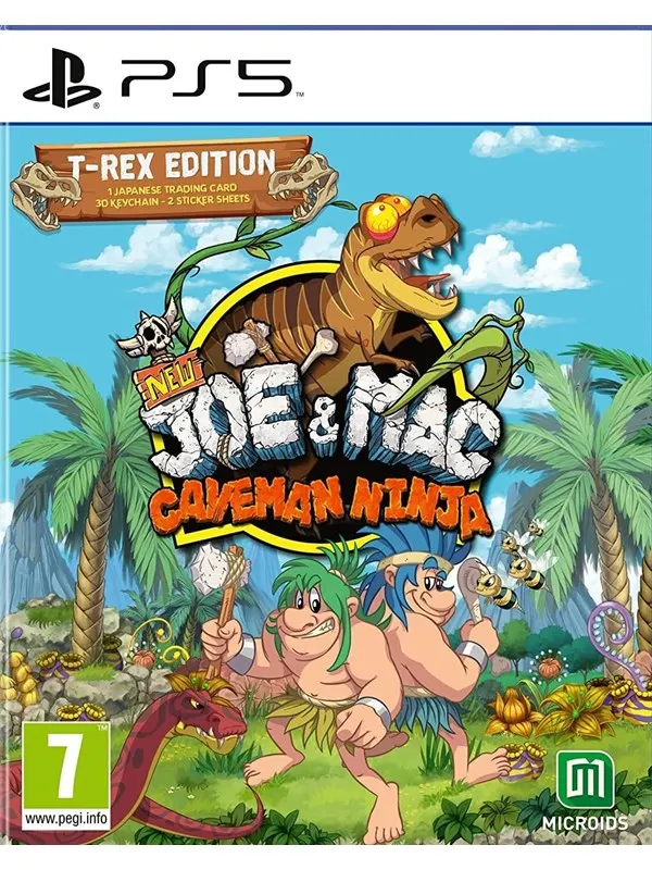 New Joe &amp; Mac: Caveman Ninja - T-Rex Edition - Sony PlayStation 5 - Plattformsspelare