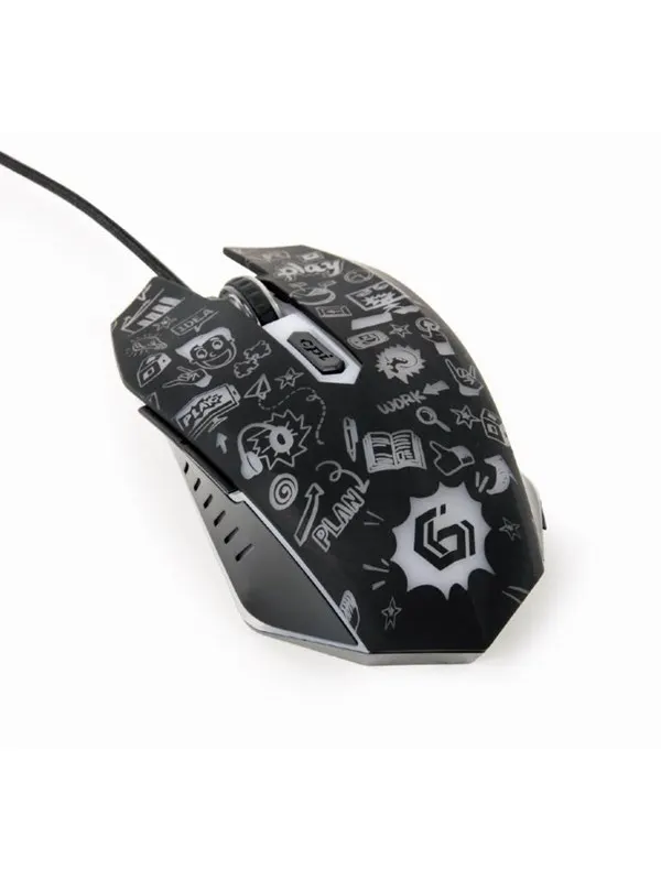 Gembird Wired optical mouse 6B Grafix - Mouse - Optic - 6 knappar - Svart