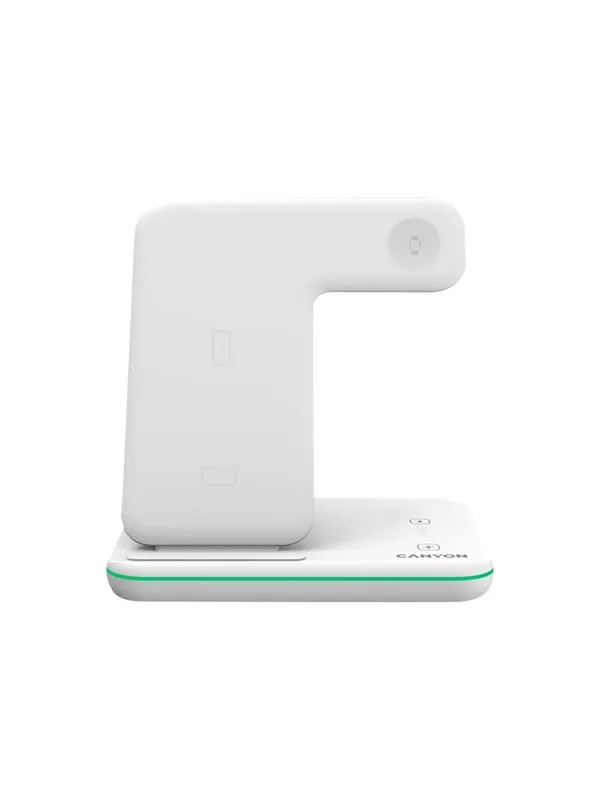 Canyon WS-303 wireless charging stand - 3-in-1 - 15 Watt - White