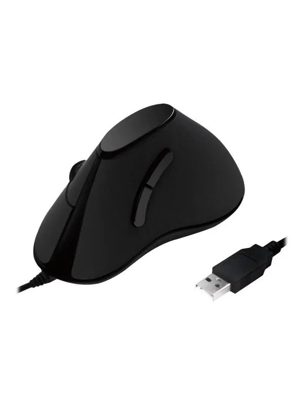 LogiLink Ergonomic vertical mouse USB 100dpi black - Vertical mouse - Optic - 5 knappar - Svart