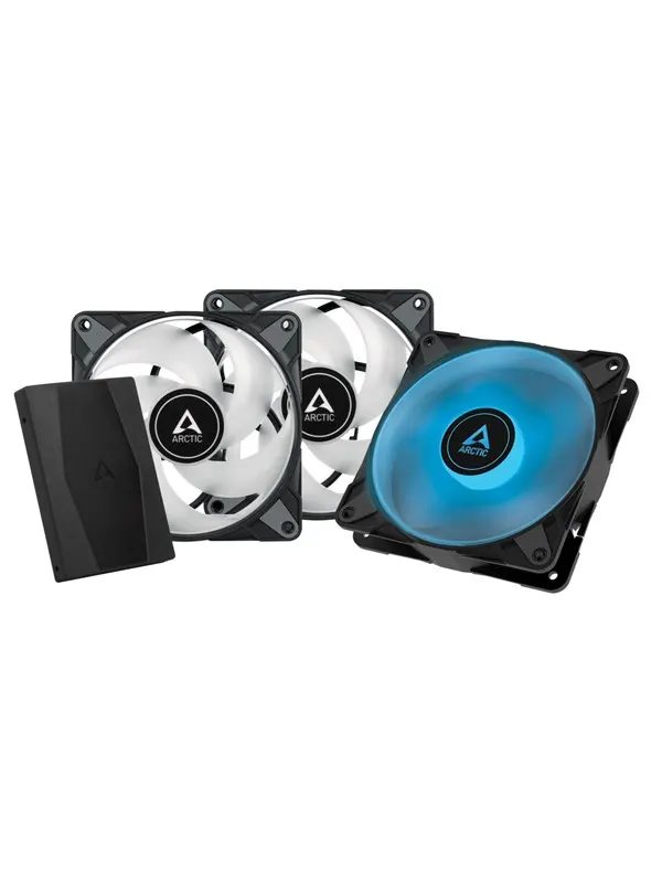 Arctic Case Acc P12 Fan 12cm PWM PST RGB Black 3-Pack - Chassi fläkt - 120mm - 0 dBA