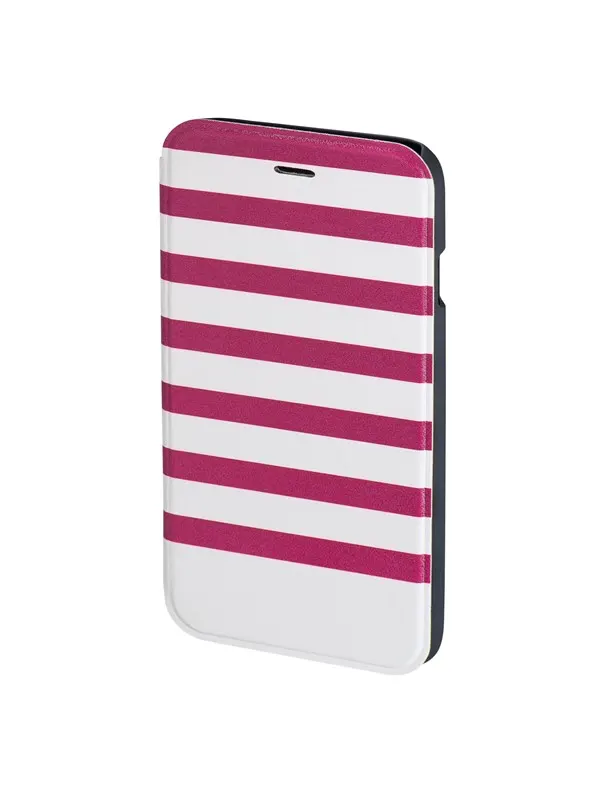 Hama "Stripes" Booklet Case for Apple iPhone 6/6s magenta/white