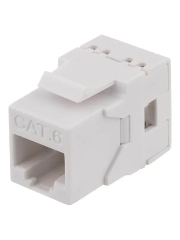 Deltaco MD-118 Cat6 Keystone jack LSA/110 termination plastic 180 White