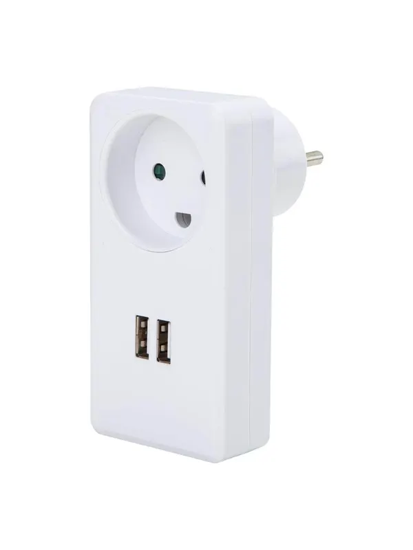 Gripo Socket with 2 USB ports 3,5A, White