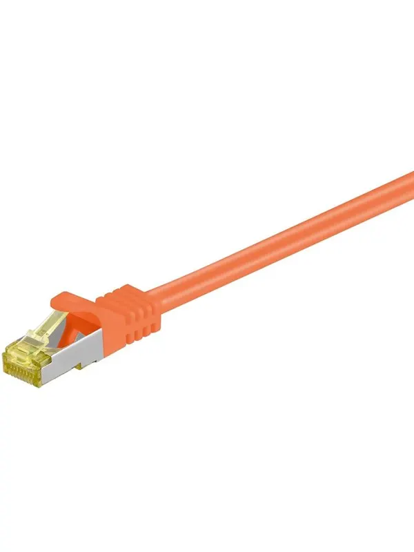 Pro RJ45 patch cord CAT 6A S/FTP (PiMF) 500 MHz with CAT 7 raw cable orange - Orange - 3m