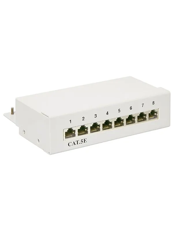 Pro CAT 6 Mini/Desktop Patch Panel 8 Port white - ST
