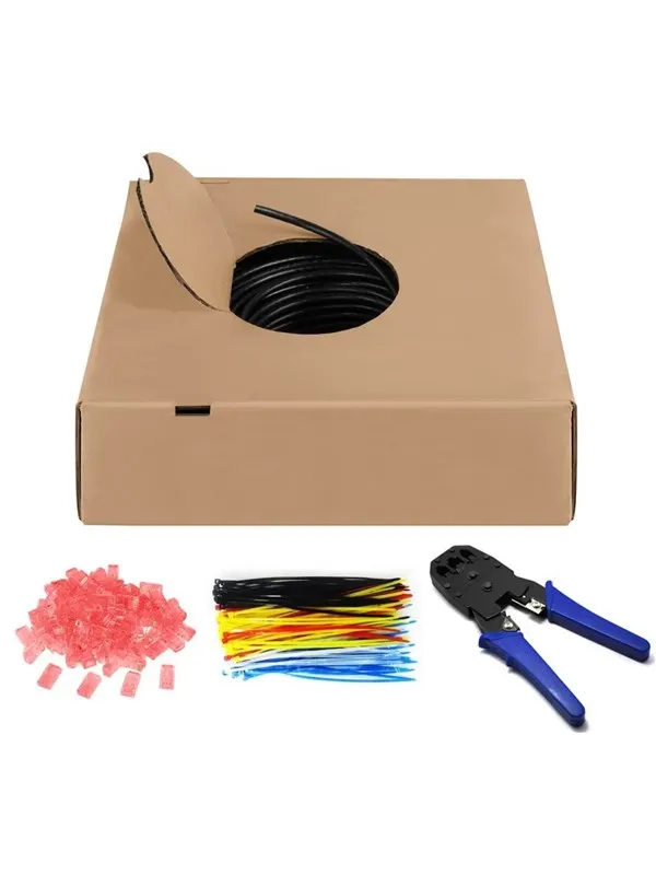 Pro CAT 6 Outdoor network cable set U/UTP black 305 - Svart - 305m