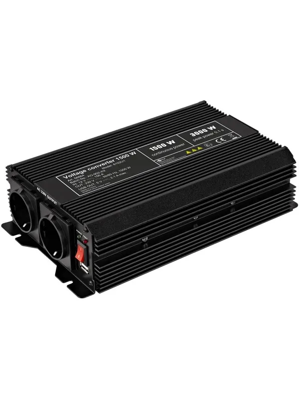 Pro Voltage converter 1.500 W black - converts 12 V D