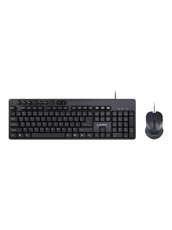 Gembird KBS-UM-04 - keyboard and mouse set - US - black - Tastatur &amp; Mus set - Engelska (US) - Svart