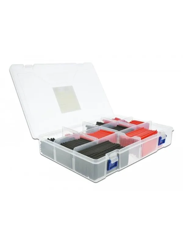 DeLOCK Heat shrink tube assortment box red / black 520 pieces