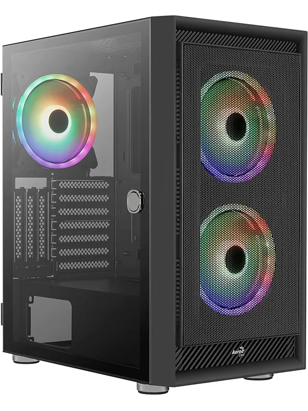 AeroCool Geh Midi Graphite black v3 MicroATX/ATX/M - Chassi - Tower - Svart