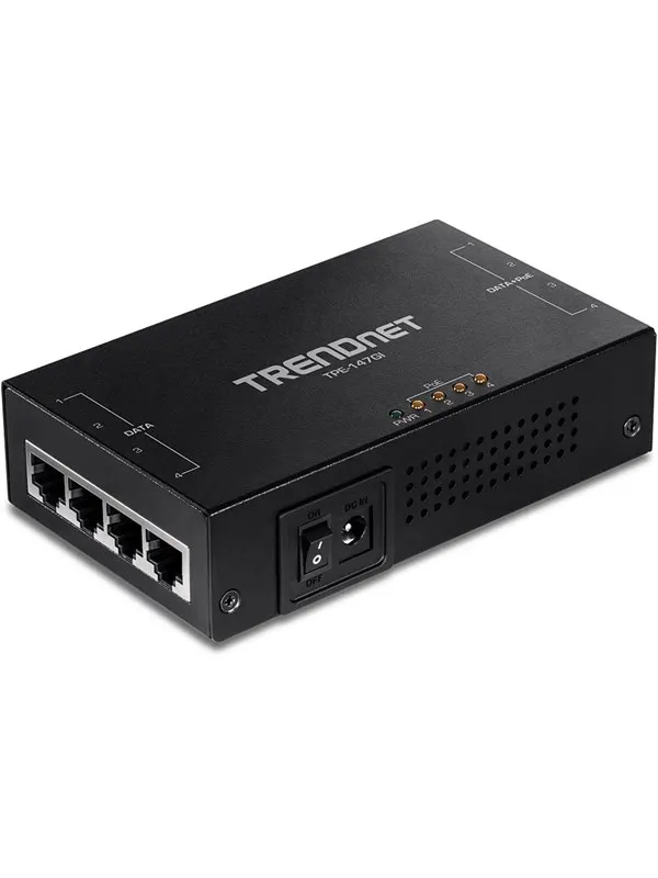 TRENDnet TPE-147GI 65W 4-Port Gigabit PoE+ Injector