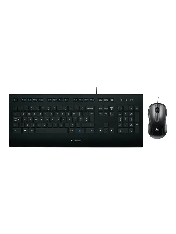 Logitech Corded K280e - Tangentbord - Fransk - Svart