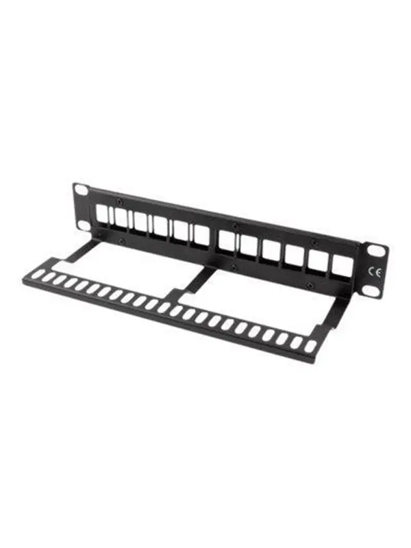 Lanberg PPKS-9112-B Patch Panel Blank 12-Port 1U with Organizer for Keystone Modules Black