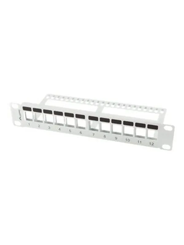 Lanberg PPKS-9112-S Patch Panel Blank 12-Port 1U With Organizer for Keystone Modules Grey