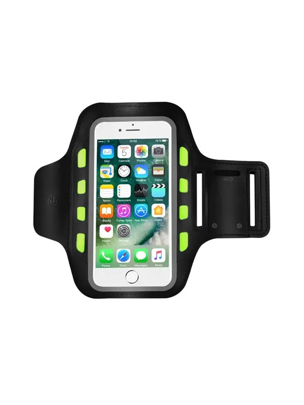 ConnecTech Sinox löparmband för iPhone, med LED-belysning - Svart