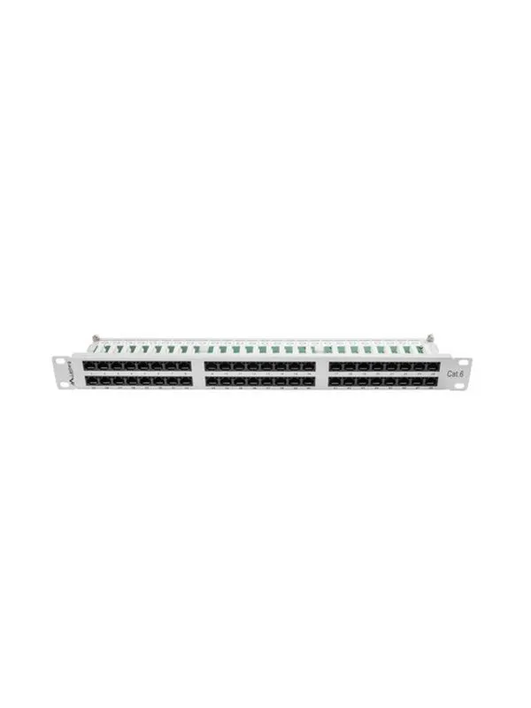 Lanberg PPU6-1048-S 48-Port Patch Panel 1U 19" Cat6 Grey RAL7035