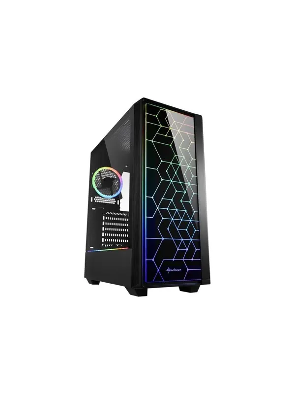 Sharkoon RGB LIT 100 - mid tower - ATX - Chassi - Miditower - Svart