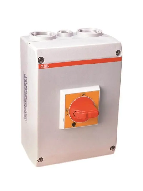 ABB Safety switch 63a 3-phase + neutral + earth red/yellow handl