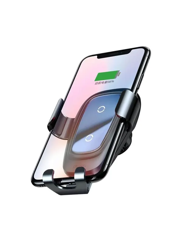 Baseus Metal Wireless Charger Gravity Car Mount for Smartphones - Black