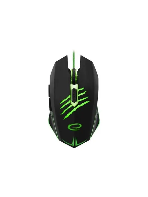 Esperanza MX209 CLAW - mouse - USB - Mouse - Optic - 6 knappar - Grön