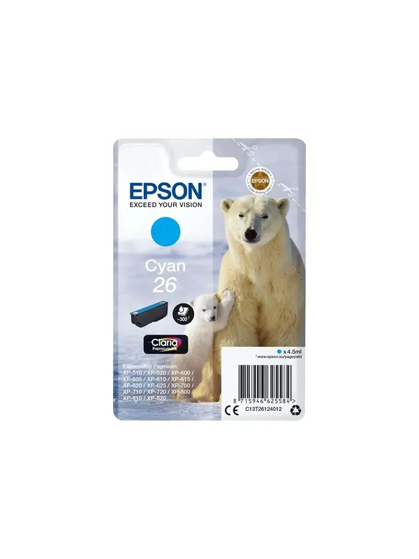 Epson 26 - cyan - original - blækpatron