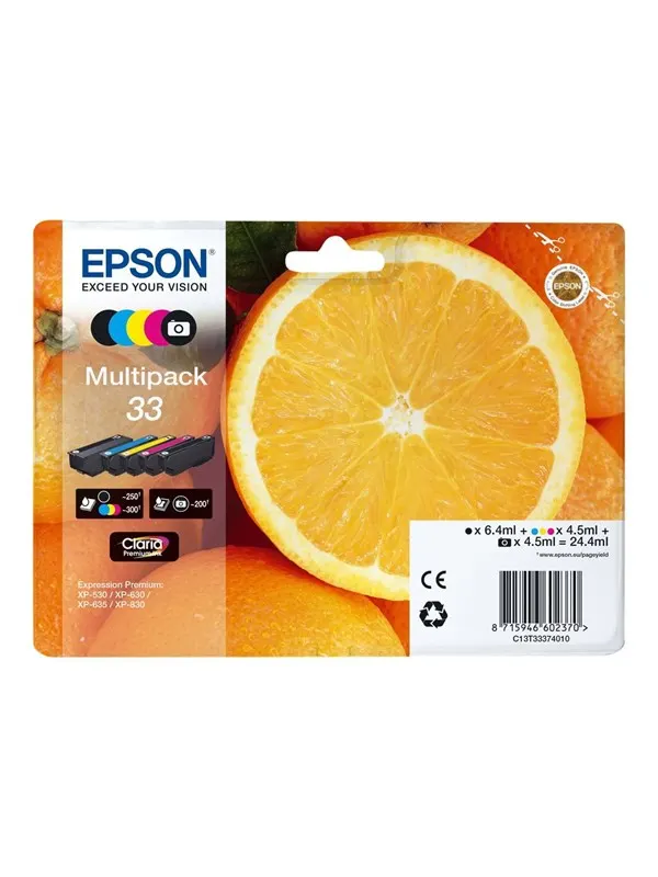 Epson 33 Multipack - 5 pakker - sort gul cyan magenta foto-sort - original - blækpatron