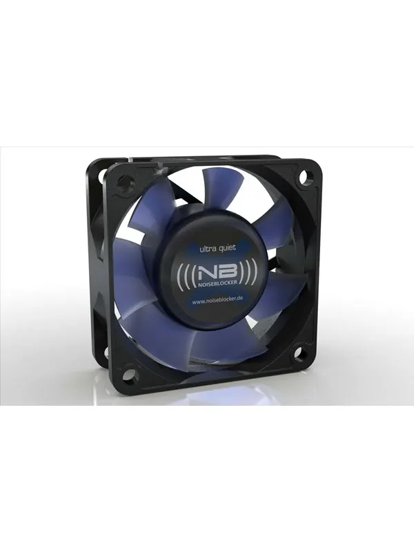 Blacknoise Noiseblocker BlackSilentFan XR-2 - lådfl - Chassi fläkt - 60mm - Svart med blåa vingar - 15 dBA