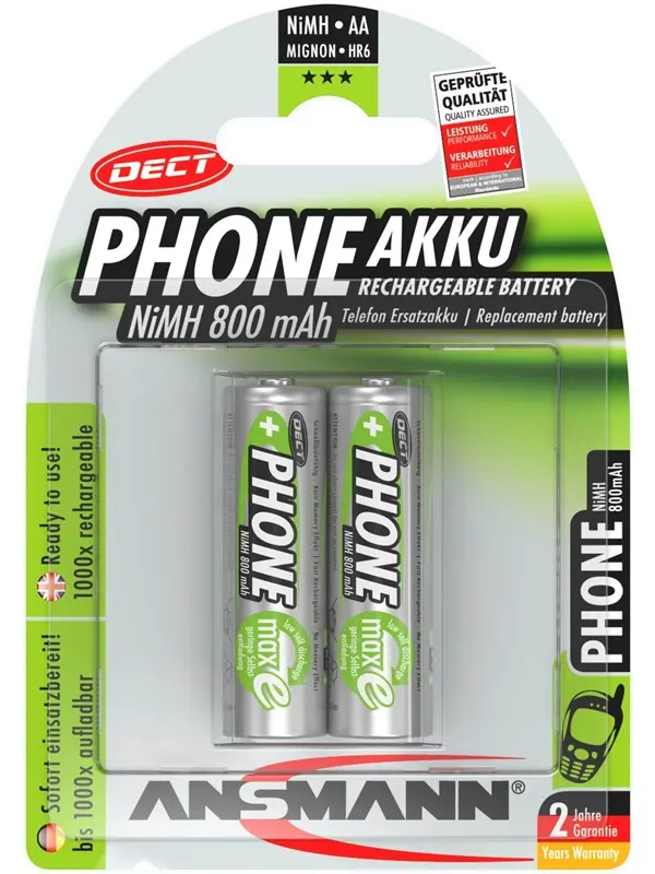 ANSMANN Mignon 800 DECT - batteri - AA x 2