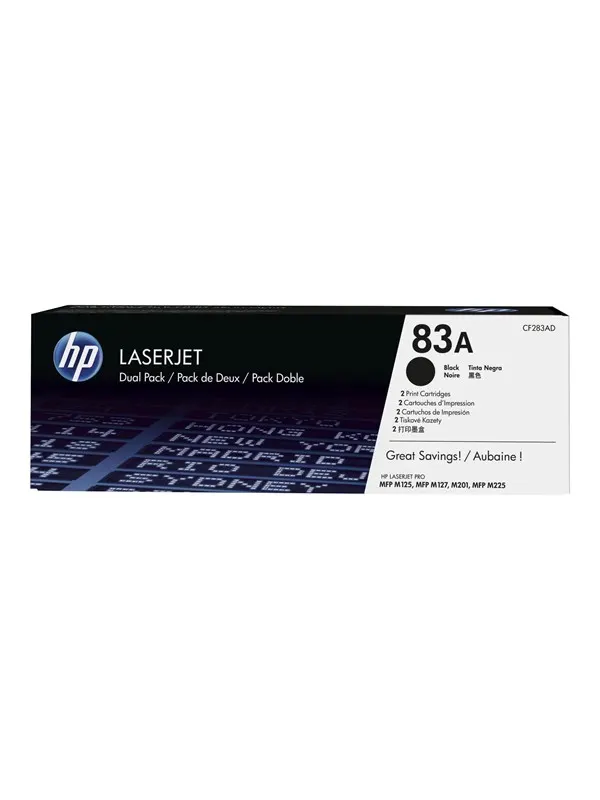 HP 83AD / CF283AD 2-Pack Black Toner - Tonerkassett Svart