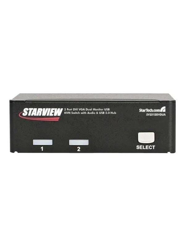 StarTech.com 2 Port DVI-VGA Dual skärm KVM Switch USB med Audio - KVM / ljud / USB - 2 portar