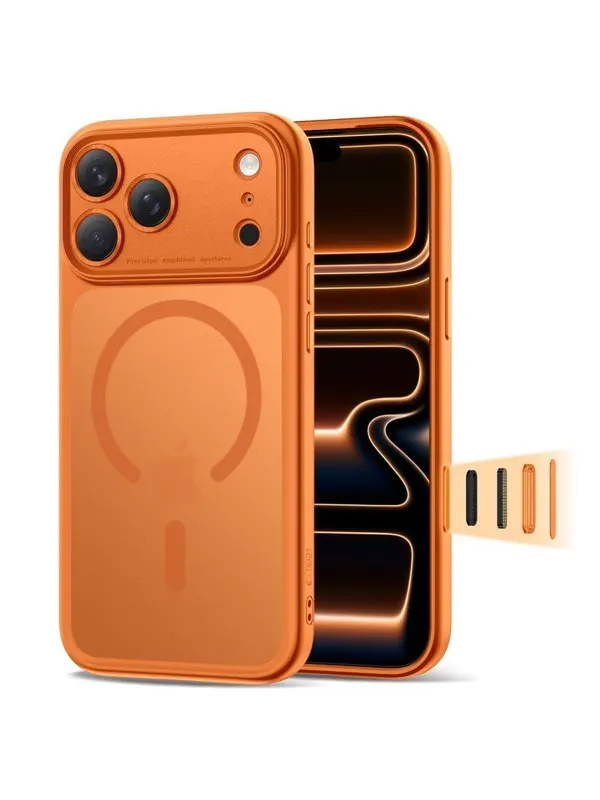 Tech-Protect Magpeak Magsafe CC Case for iPhone 17 Pro Max -Matte Orange