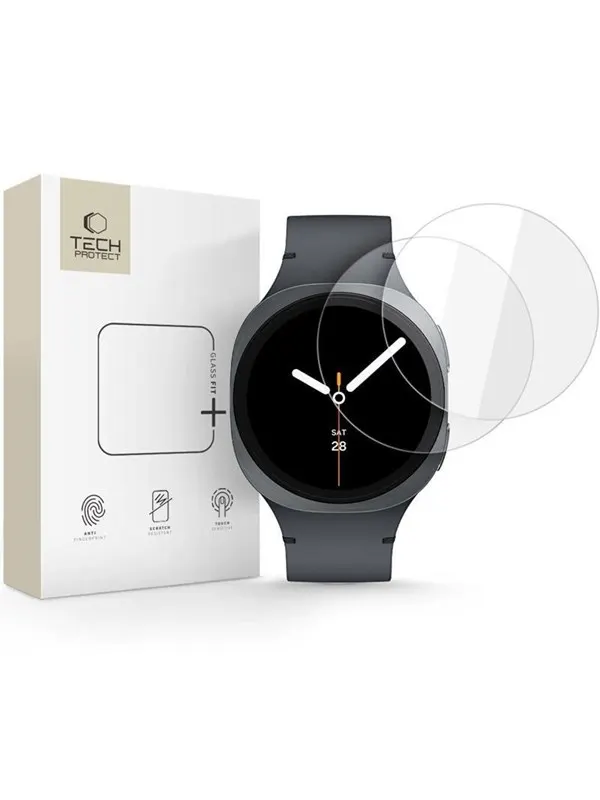 Tech-Protect Glass Fit+ 2-pack Tempered Glass for Samsung Galaxy Watch 8 44mm - Clear