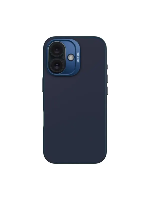 Decoded AntiMicrobial Silicone Backcover for iPhone 16 Blue Print (Navy)