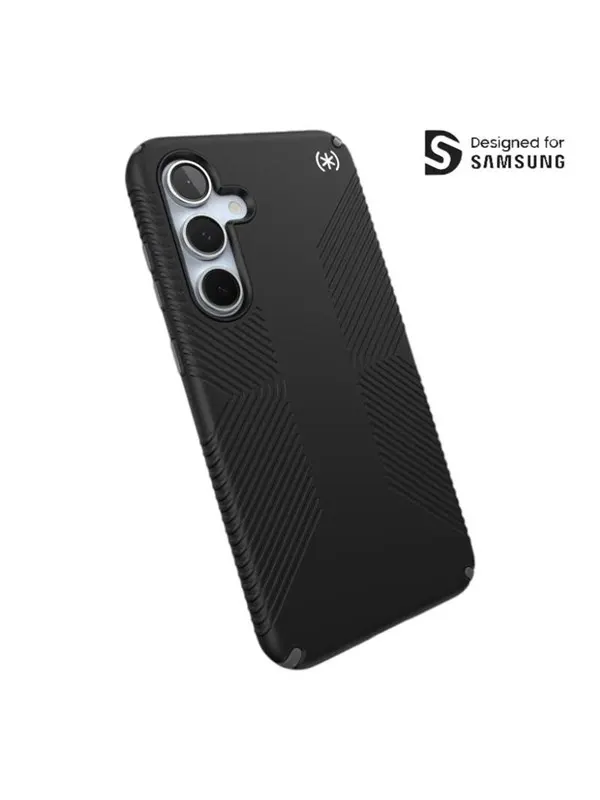 Speck Presidio2 Grip - Samsung Galaxy S24 FE Case - Black/Slate Gray/White