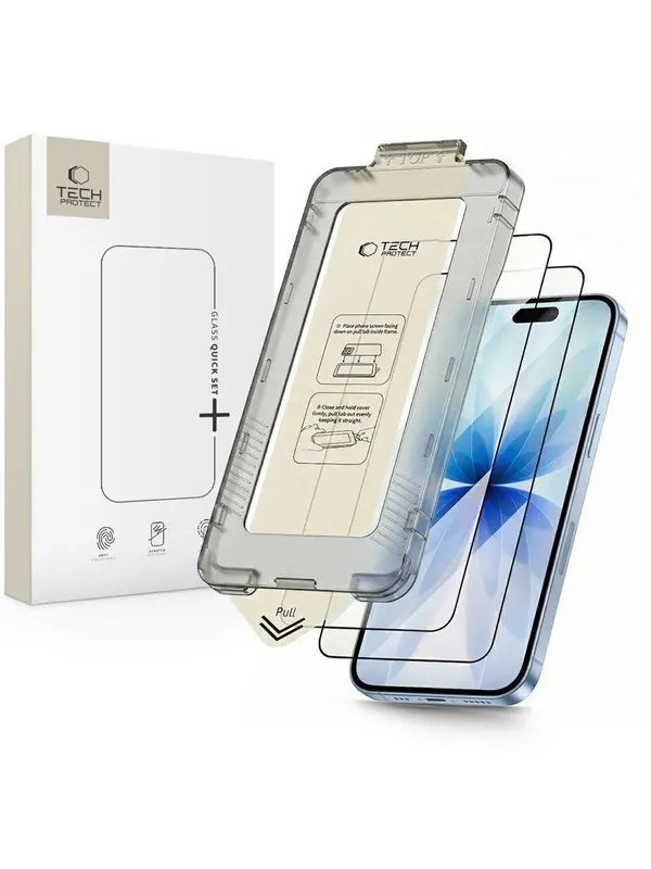 Tech-Protect Quick Set+ 2-pack Tempered Glass for iPhone 17 - Black