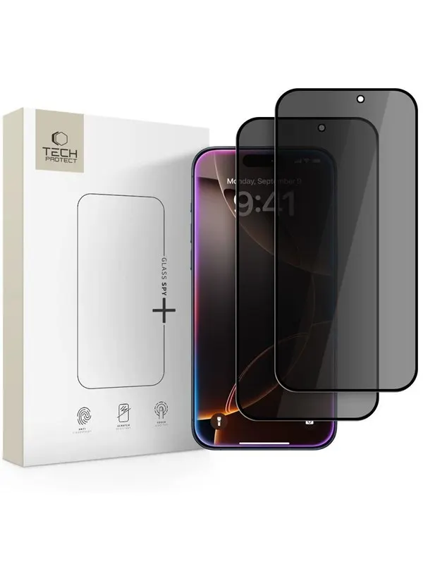 Tech-Protect Glass Spy+ 2-pack Privacy Glass for iPhone 16 Pro / 17 / 17 Pro