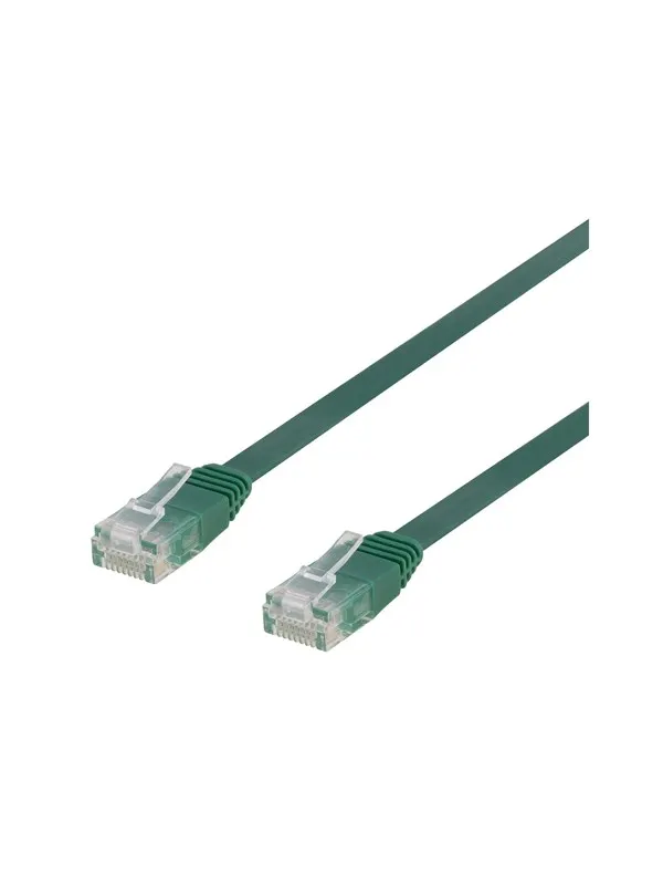 Deltaco TP-603G-FL - patch cable - 30 cm - green - Grön - 0.3m