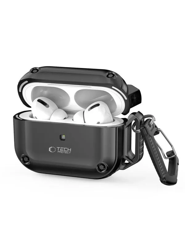 Tech-Protect Rough Hook Case with Carabiner for Apple AirPods Pro 1/2 - Black