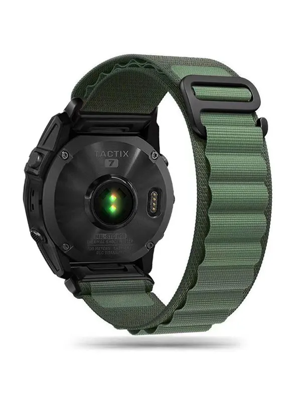 Tech-Protect Nylon Pro Strap for Garmin Fenix 5 / 6 / 6 Pro / 7 - Dark Green