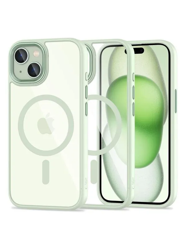 Tech-Protect MagMat MagSafe Case for iPhone 15 - Clear Green