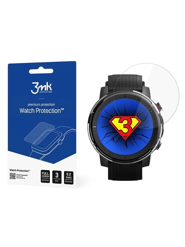 3mk Watch Protection™ v. FlexibleGlass hybrid glass on Xiaomi Amazfit Stratos 3