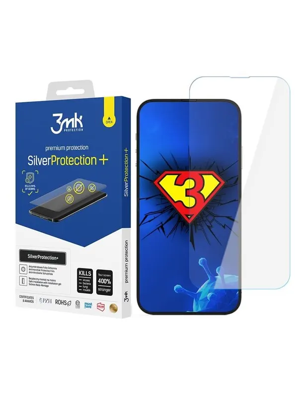 3mk iPhone 14 Pro Max / 14 Plus Antibacterial Gaming Screen Film Silver Protection+